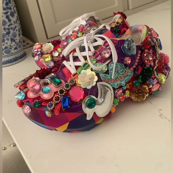 Comme Des Garçons x Salomon glass crystal embellished sneakers Size 6.5 US Women - Picture 3 of 16